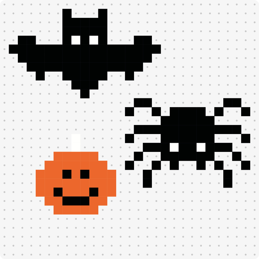 Kürbis, Fledermaus und Spinne