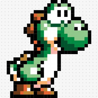 Bügelperlenvorlage für das Motiv Yoshi